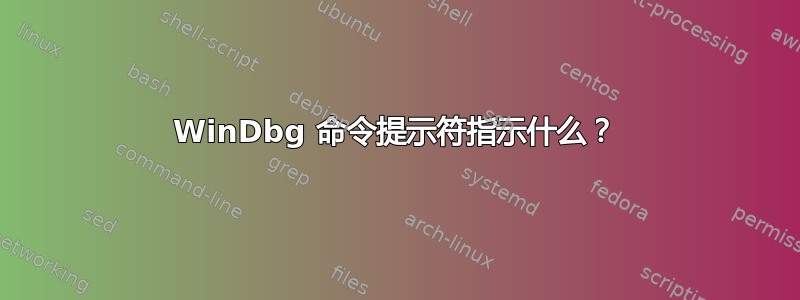 WinDbg 命令提示符指示什么？