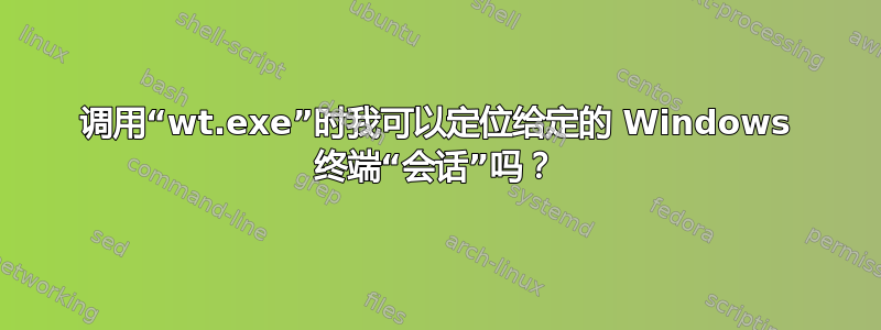 调用“wt.exe”时我可以定位给定的 Windows 终端“会话”吗？