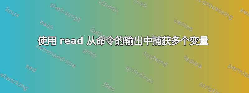 使用 read 从命令的输出中捕获多个变量