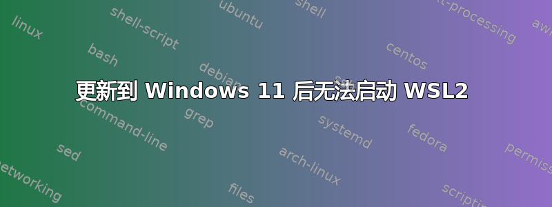 更新到 Windows 11 后无法启动 WSL2