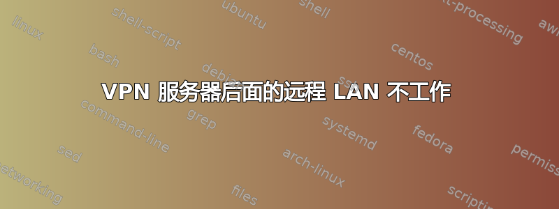 VPN 服务器后面的远程 LAN 不工作