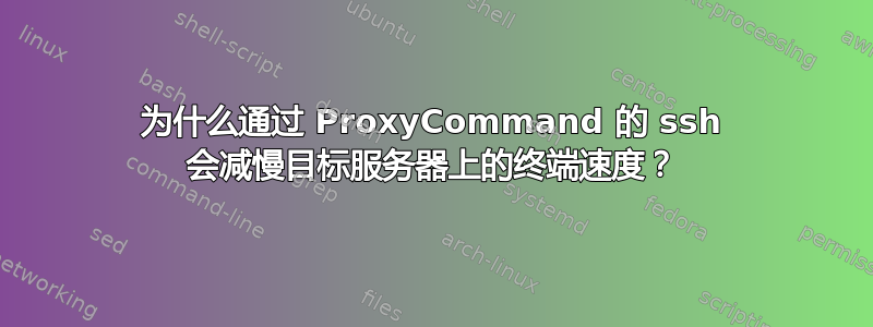 为什么通过 ProxyCommand 的 ssh 会减慢目标服务器上的终端速度？