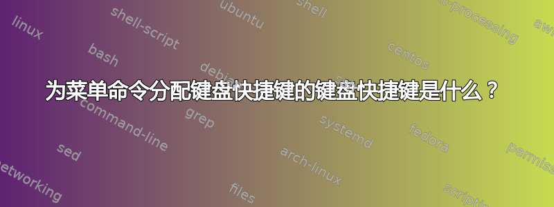 为菜单命令分配键盘快捷键的键盘快捷键是什么？