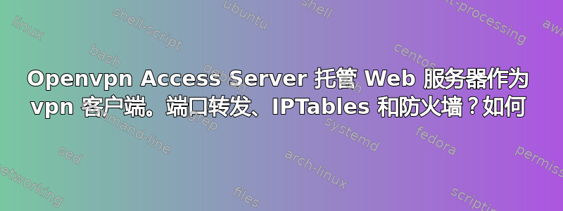 Openvpn Access Server 托管 Web 服务器作为 vpn 客户端。端口转发、IPTables 和防火墙？如何