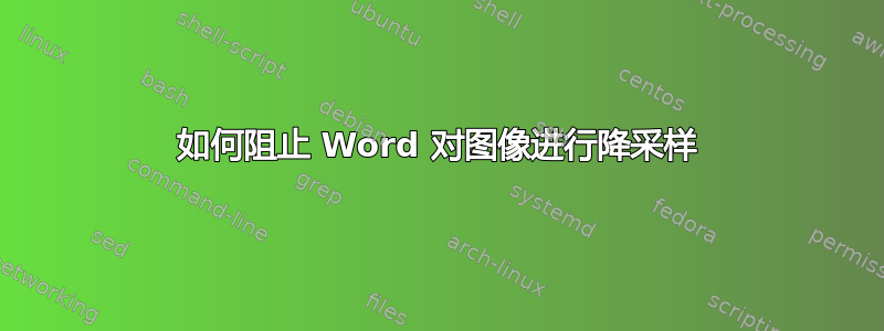 如何阻止 Word 对图像进行降采样