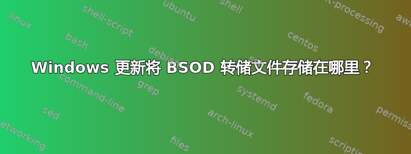 Windows 更新将 BSOD 转储文件存储在哪里？