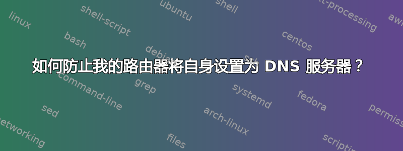 如何防止我的路由器将自身设置为 DNS 服务器？