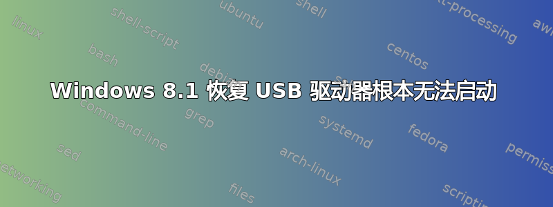 Windows 8.1 恢复 USB 驱动器根本无法启动