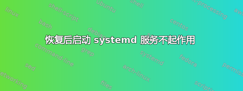 恢复后启动 systemd 服务不起作用