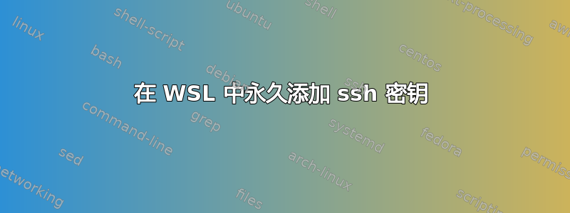 在 WSL 中永久添加 ssh 密钥