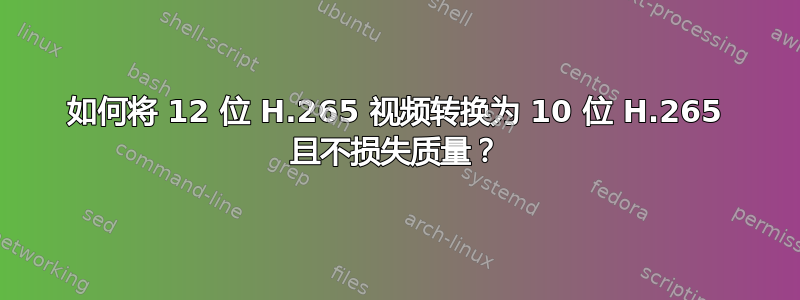 如何将 12 位 H.265 视频转换为 10 位 H.265 且不损失质量？