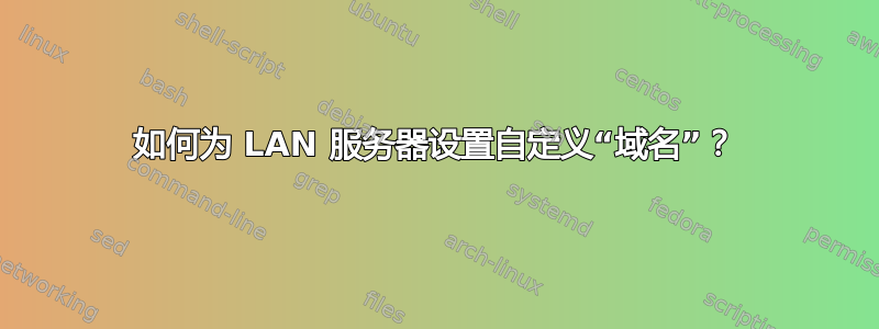 如何为 LAN 服务器设置自定义“域名”？