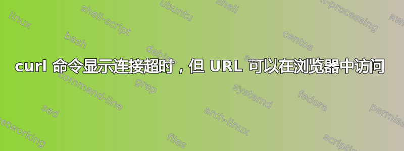 curl 命令显示连接超时，但 URL 可以在浏览器中访问