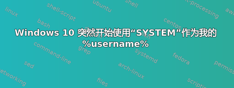 Windows 10 突然开始使用“SYSTEM”作为我的 %username%