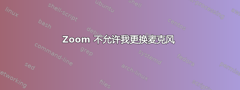 Zoom 不允许我更换麦克风