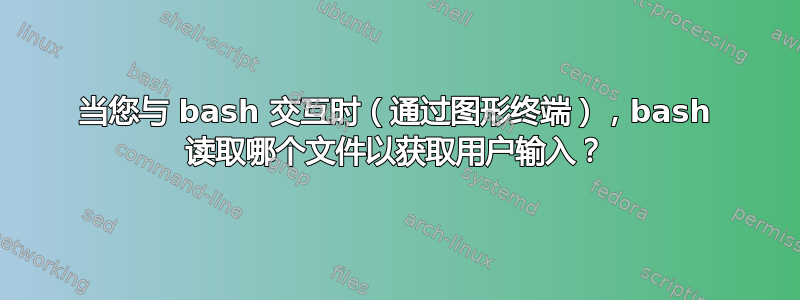 当您与 bash 交互时（通过图形终端），bash 读取哪个文件以获取用户输入？