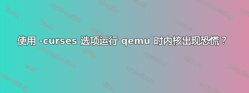 使用 -curses 选项运行 qemu 时内核出现恐慌？