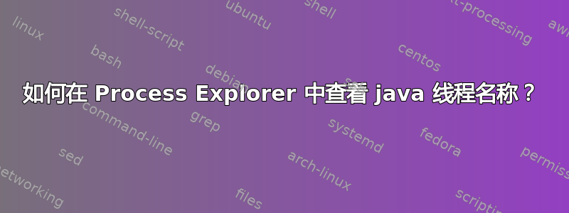 如何在 Process Explorer 中查看 java 线程名称？