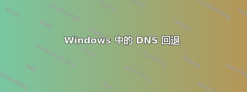 Windows 中的 DNS 回退