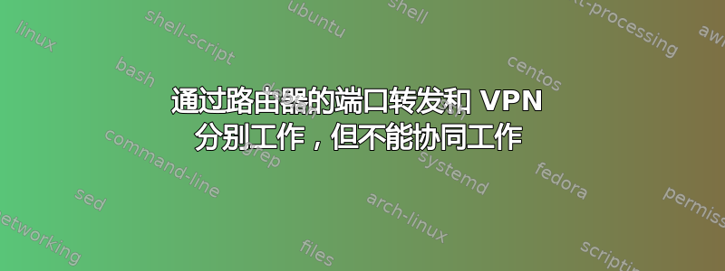 通过路由器的端口转发和 VPN 分别工作，但不能协同工作