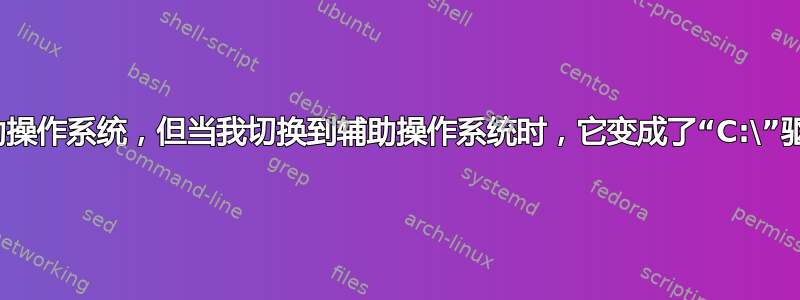 我的“D:\”驱动器上运行着辅助操作系统，但当我切换到辅助操作系统时，它变成了“C:\”驱动器。这真的是一个问题吗？