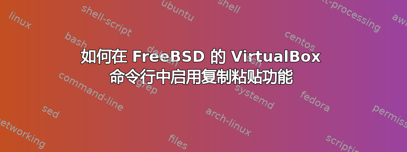 如何在 FreeBSD 的 VirtualBox 命令行中启用复制粘贴功能