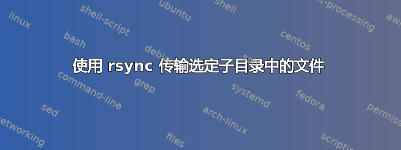 使用 rsync 传输选定子目录中的文件