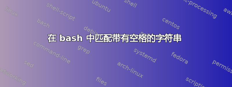 在 bash 中匹配带有空格的字符串