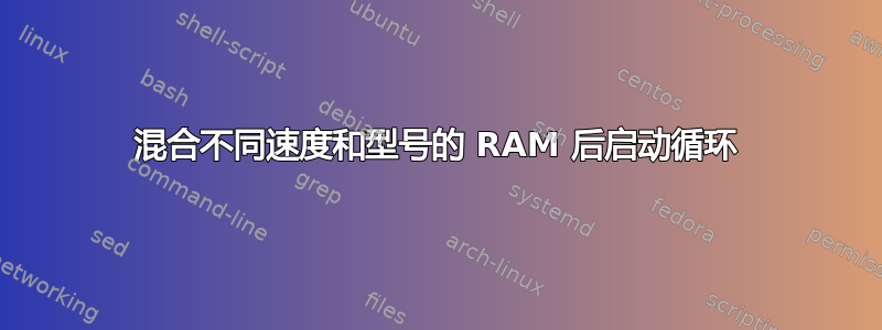 混合不同速度和型号的 RAM 后启动循环