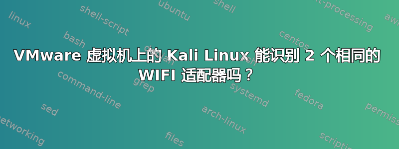 VMware 虚拟机上的 Kali Linux 能识别 2 个相同的 WIFI 适配器吗？