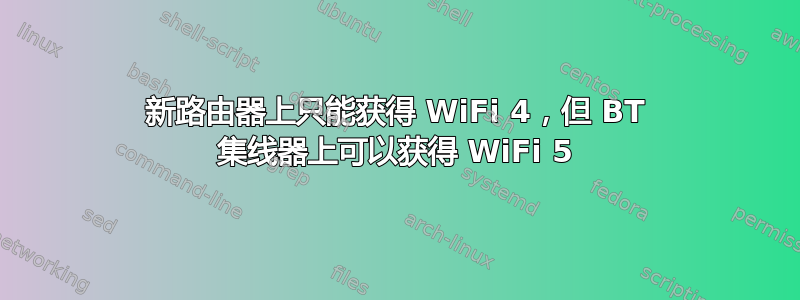 新路由器上只能获得 WiFi 4，但 BT 集线器上可以获得 WiFi 5