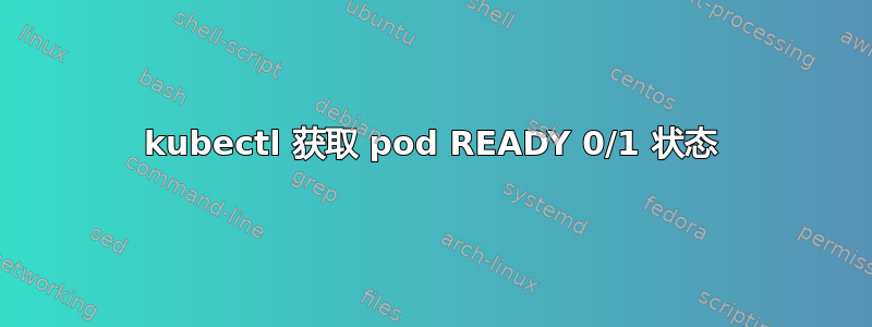 kubectl 获取 pod READY 0/1 状态