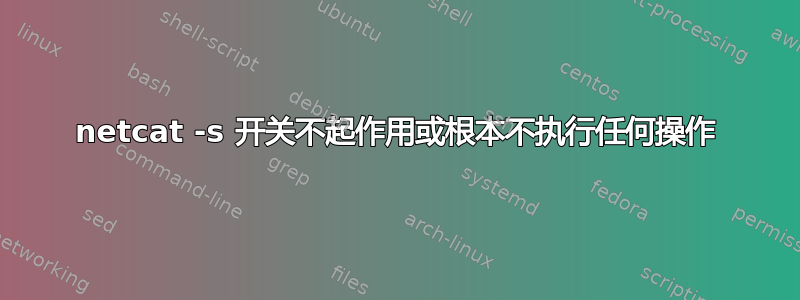netcat -s 开关不起作用或根本不执行任何操作