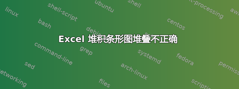 Excel 堆积条形图堆叠不正确