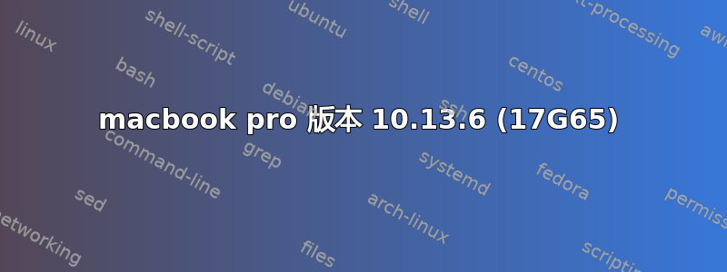 macbook pro 版本 10.13.6 (17G65)