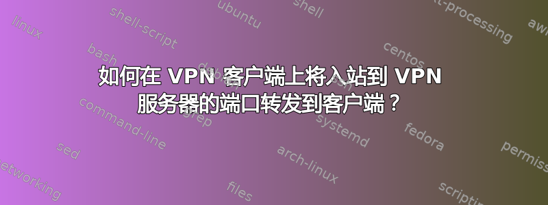 如何在 VPN 客户端上将入站到 VPN 服务器的端口转发到客户端？