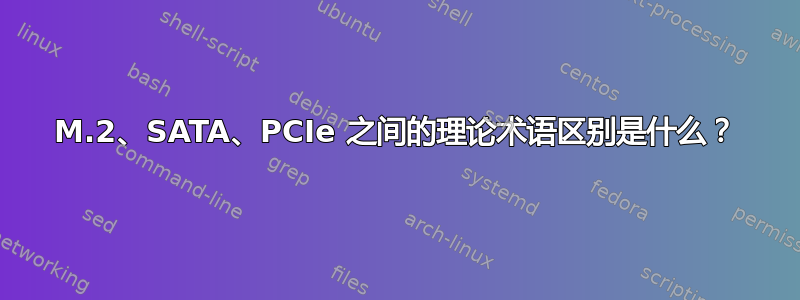 M.2、SATA、PCIe 之间的理论术语区别是什么？