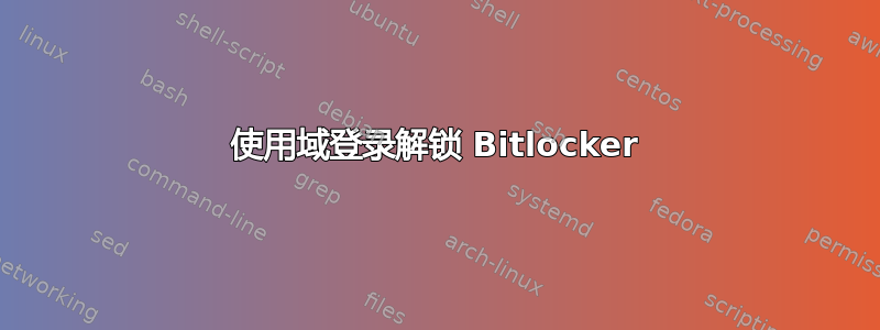 使用域登录解锁 Bitlocker