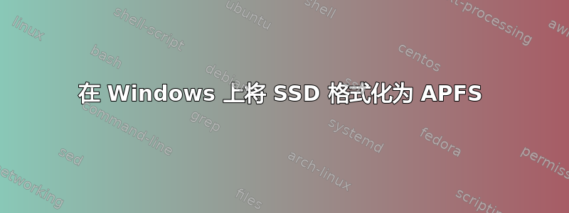 在 Windows 上将 SSD 格式化为 APFS