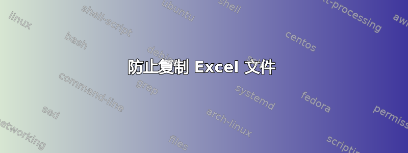 防止复制 Excel 文件