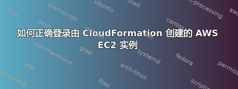 如何正确登录由 CloudFormation 创建的 AWS EC2 实例