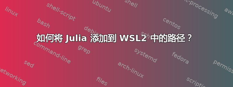 如何将 Julia 添加到 WSL2 中的路径？