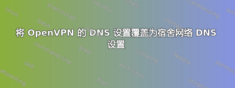 将 OpenVPN 的 DNS 设置覆盖为宿舍网络 DNS 设置