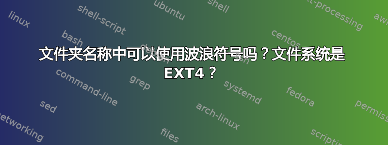 文件夹名称中可以使用波浪符号吗？文件系统是 EXT4？