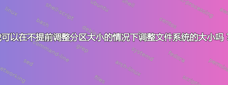 我可以在不提前调整分区大小的情况下调整文件系统的大小吗？