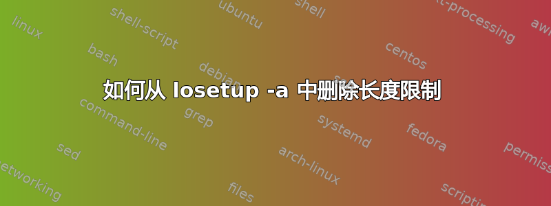 如何从 losetup -a 中删除长度限制