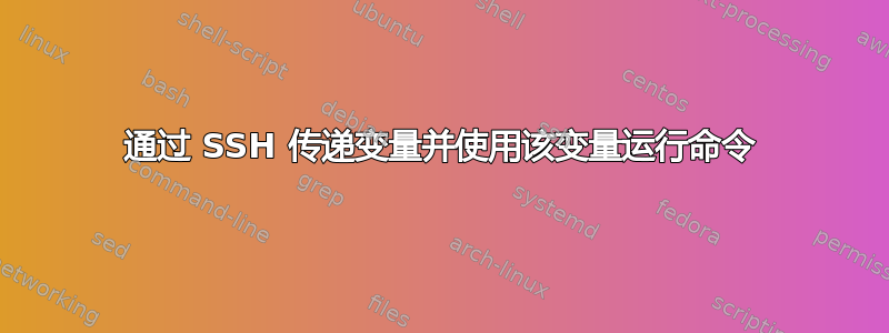 通过 SSH 传递变量并使用该变量运行命令