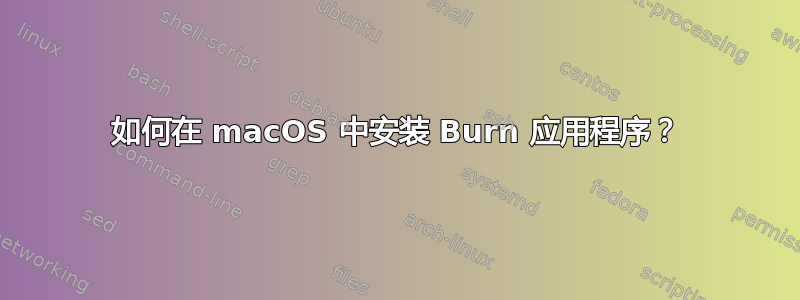 如何在 macOS 中安装 Burn 应用程序？