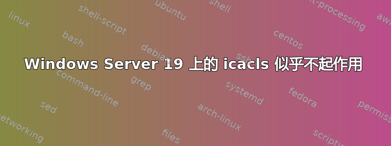 Windows Server 19 上的 icacls 似乎不起作用