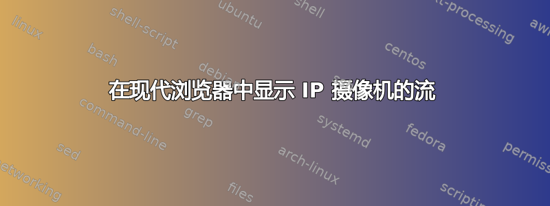 在现代浏览器中显示 IP 摄像机的流